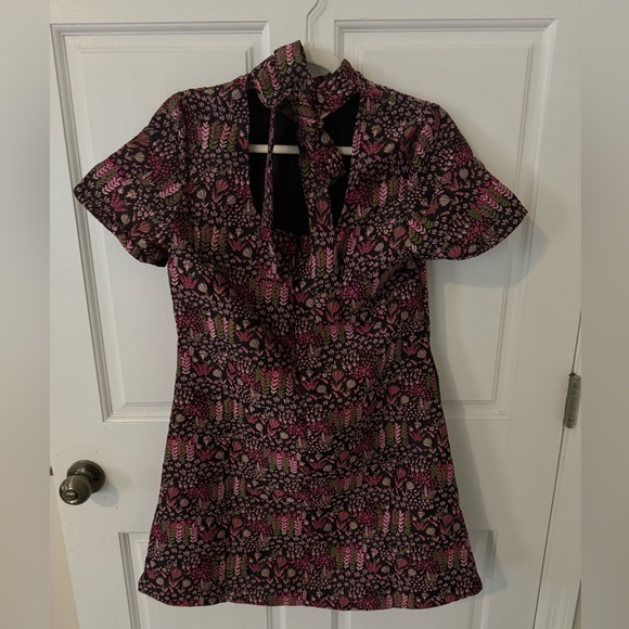 THML Floral Textured Tie Back Dress - Picture 3 of 5